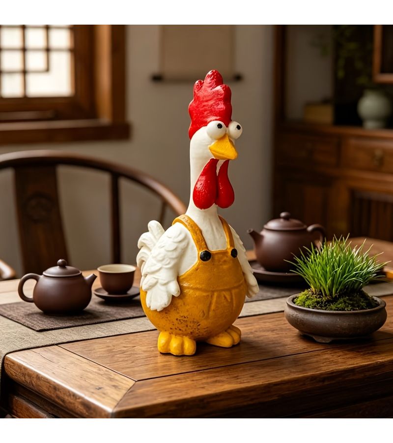 Creative Hand Painted Resin Chick Figurine Kawaii Desktop Decor Perfect For Home Shelf Or Car - Image 4