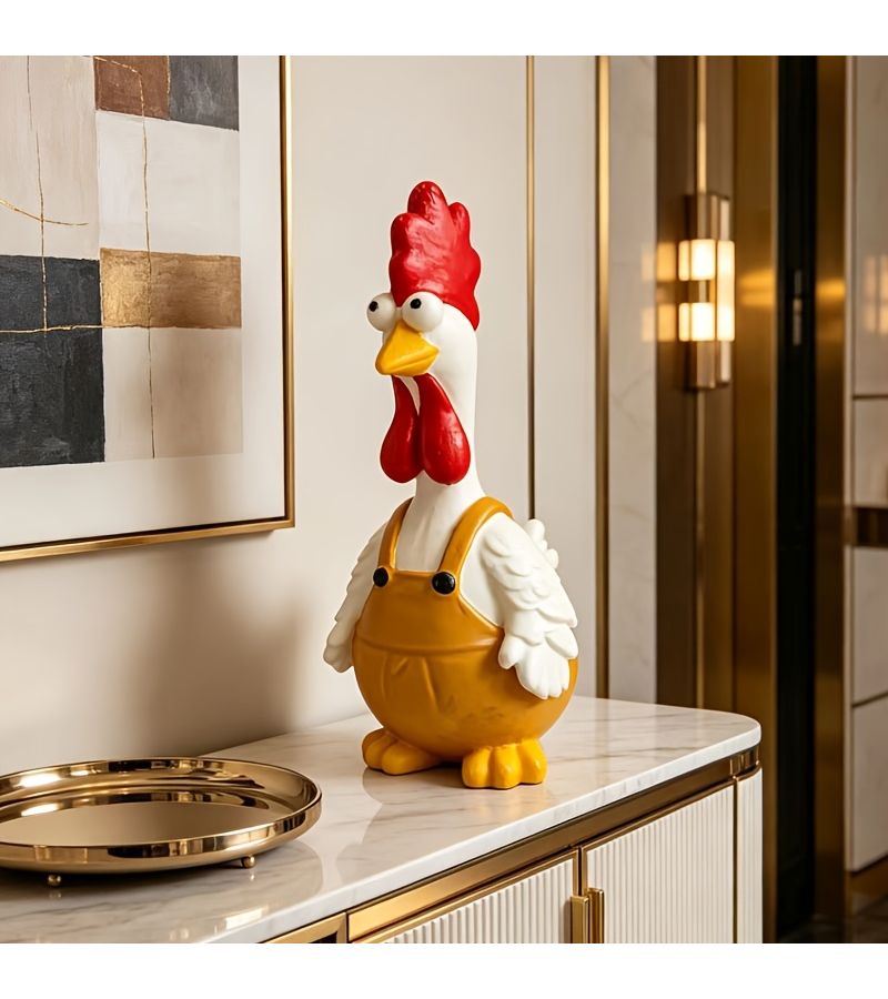 Creative Hand Painted Resin Chick Figurine Kawaii Desktop Decor Perfect For Home Shelf Or Car - Image 2