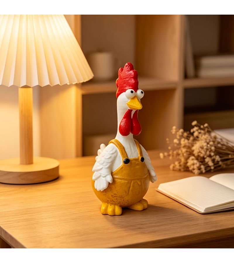 Creative Hand Painted Resin Chick Figurine Kawaii Desktop Decor Perfect For Home Shelf Or Car - Image 1