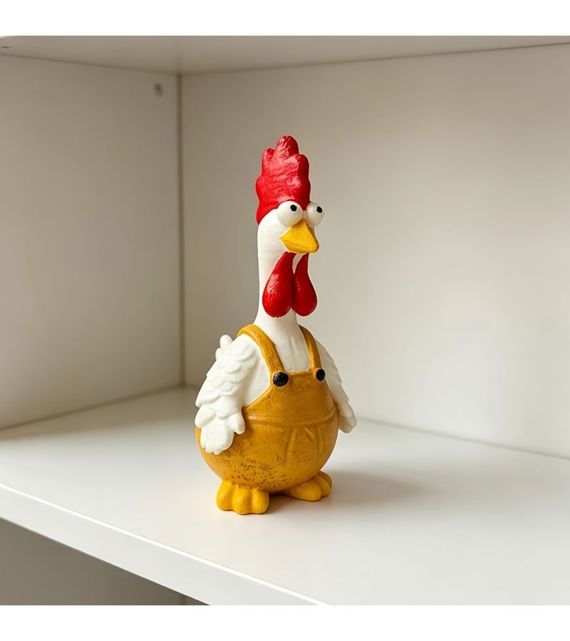 Creative Hand Painted Resin Chick Figurine Kawaii Desktop Decor Perfect For Home Shelf Or Car - Image 5