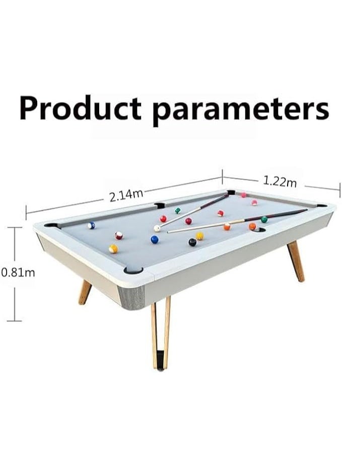 Cool Baby Style 7FT 3-in-1 Billiards Table | Chinese 8-Ball, American 9-Ball & Snooker Pool Table | Modern Light Grey Matte Finish | Solid Wood Legs | Home & Game Room Use - Image 2