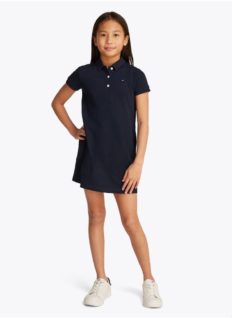 TOMMY HILFIGER Contrast Crew Neck Polo Dress  - Image 1