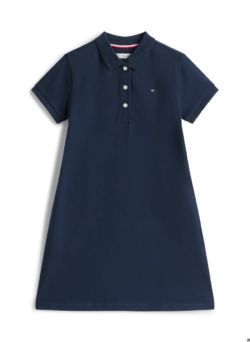 TOMMY HILFIGER Contrast Crew Neck Polo Dress  - Image 4