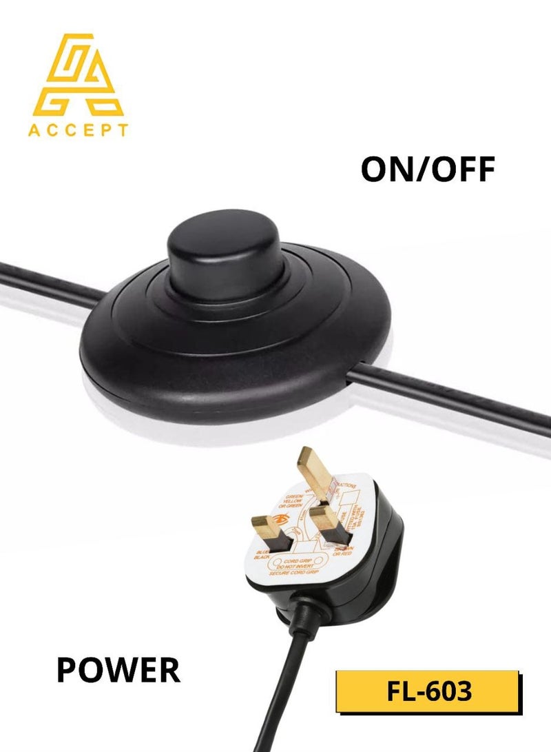 ACCEPT LED Acrylic Floor Lamp with Gold Base Electric Operated with 3 Colors Switch for Lighting White, Yellow and daylight  - Image 3