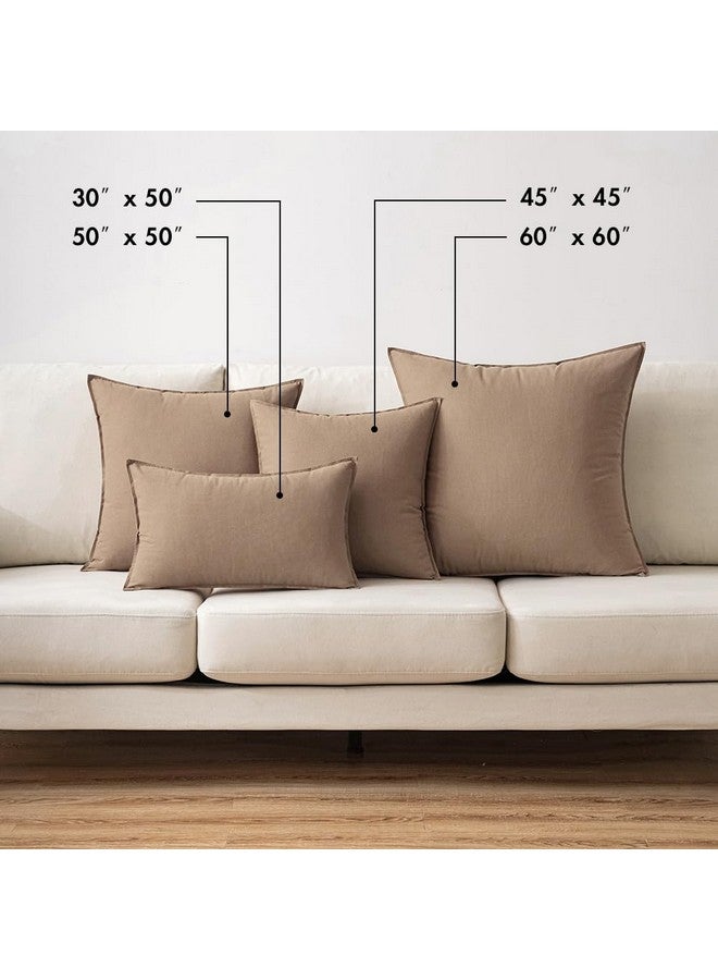 MIULEE Pack of 2 Coco Brown Pillow Covers 24x24 Inch Decorative Couch Throw Pillow Covers Linen Cushion Covers Set Modern Farmhouse Home Decor for Sofa Living Room Bed - Image 5