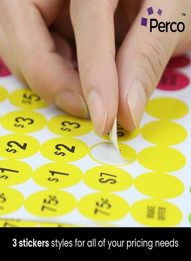 Perco Garage Sale Price Stickers - 1000+ Pre-Priced & 75+ Blank Stickers - Easy-to-Read Price Tags for Effective and Attractive Pricing - Ideal for Yard Sales, Flea Markets, County Fairs & Retail Use - Image 3