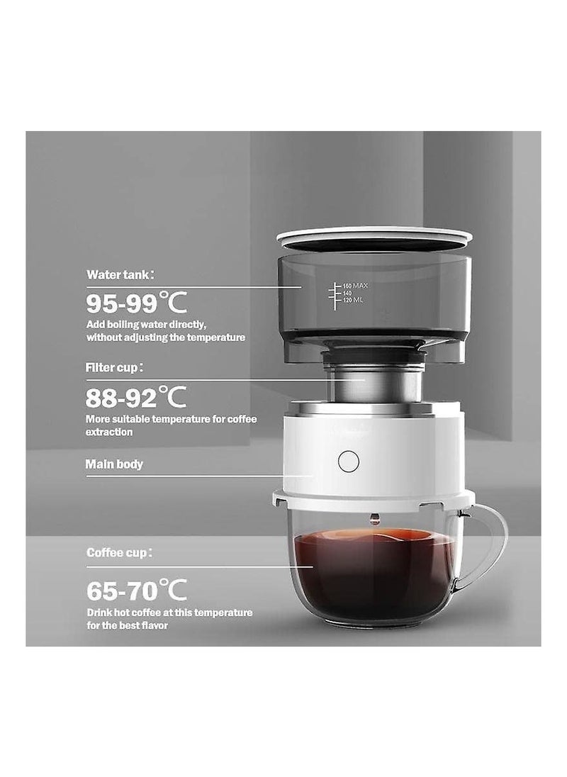 SYOSI Coffee Maker, Portable Coffee Maker, One-Touch Pour Over Drip Coffee Maker, with Stainless Steel Filter, Reusable Filter, for Travel, Camping, Office, Home  - Image 2