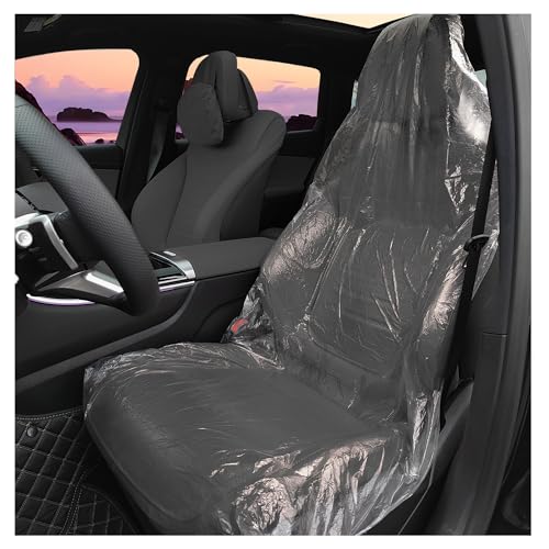 carleef 50PCS Disposable Car Seat Covers Provide Temporary ProtectionPlastic Seat Covers for Cars Keep Car Interior TidyUniversal Car Accessories Car Seat Protector for Most Cars - Image 1