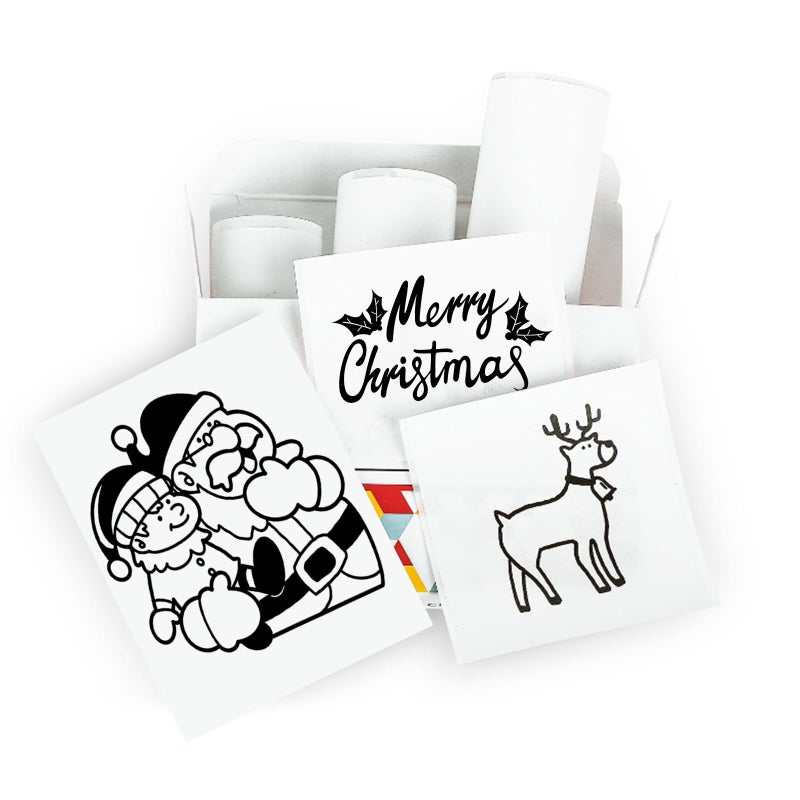 Memoking ورق ملصقات ميموكين T02 متوافق مع طابعات T02 M02 NADAIIN D20 D21 - أسود على أبيض، ورق لاصق حراري لمدة 2 سنة، 50 مم × 3.5 م لملاحظات الدراسة، صور، نصوص، ملصقات DIY، 3 لفات - Image 1