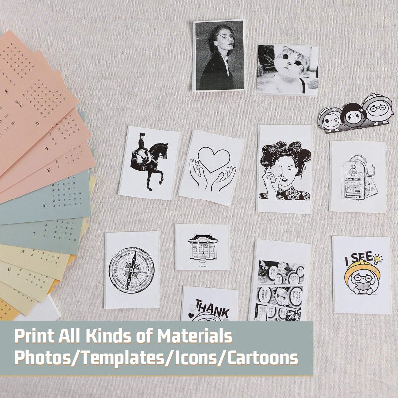 Memoking ورق ملصقات ميموكين T02 متوافق مع طابعات T02 M02 NADAIIN D20 D21 - أسود على أبيض، ورق لاصق حراري لمدة 2 سنة، 50 مم × 3.5 م لملاحظات الدراسة، صور، نصوص، ملصقات DIY، 3 لفات - Image 5