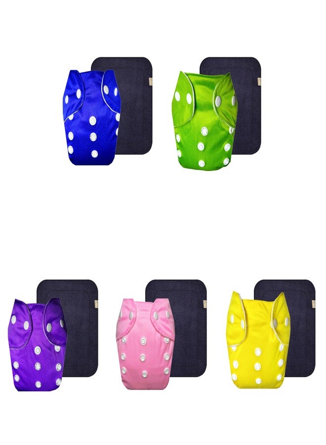 Dumbledo Lite Cloth Diaper with Black Insert (Pack of 5) | Soft & Gentle | Leakproof | Easy to Clean | Perfect for Indian Summers | 3 Months - 2 Years | Unisex Baby - Image 1