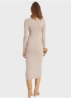 Crew Neck  Ruched Detail Dress - pzsku/Z977B47F4164CD91D4318Z/45/_/1722918067/f5e004e8-5b00-4204-9704-cebf0811e0ac