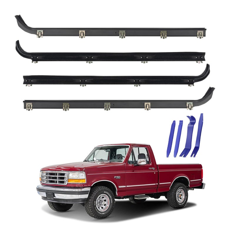 ItranMc Window Molding Sweep Felt Trim Seal for 1987-1997 Ford F150 F250 F350 Bronco,Front Inner & Outer Door Weatherstrip Window Seal Belt,Replace#E7TZ1521452A E7TZ1521453A F2TZ1521456A F2TZ1521457A - Image 1