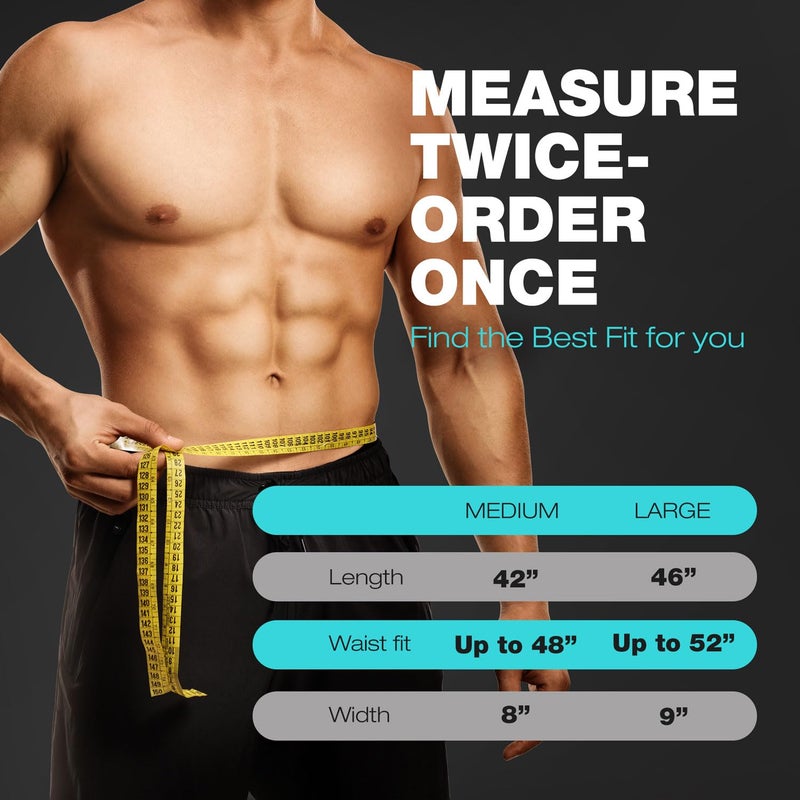 ActiveGear Waist Trimmer Belt for Stomach and Back Lumbar Support, Medium: 8" x 42" - Blue - Image 4