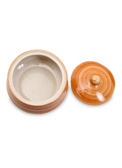 Kala Kriti KALAKRITI Table Top Biryani Ceramic 2 LTR Handi with lid Biryani Bowl Serveware Curd Setter Sauce Pot Serve for Dal Curry and Dining Tableware Pack of 1  - Image 4