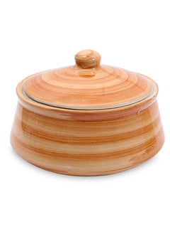 Kala Kriti KALAKRITI Table Top Biryani Ceramic 2 LTR Handi with lid Biryani Bowl Serveware Curd Setter Sauce Pot Serve for Dal Curry and Dining Tableware Pack of 1  - Image 1
