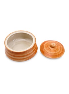 Kala Kriti KALAKRITI Table Top Biryani Ceramic 2 LTR Handi with lid Biryani Bowl Serveware Curd Setter Sauce Pot Serve for Dal Curry and Dining Tableware Pack of 1  - Image 2