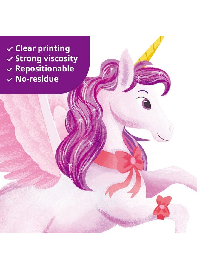 ديكو وال Ds98072 يونيكورن وقوس قزح ملصقات الحائط الشارات زينة عيد ميلاد للفتيات هدايا الحفلات يونيكورن ديكور غرفة نوم هدايا الأطفال الملونة القابلة للإزالة الحضانة المعيشة الفن المنزل الأميرة - Image 4