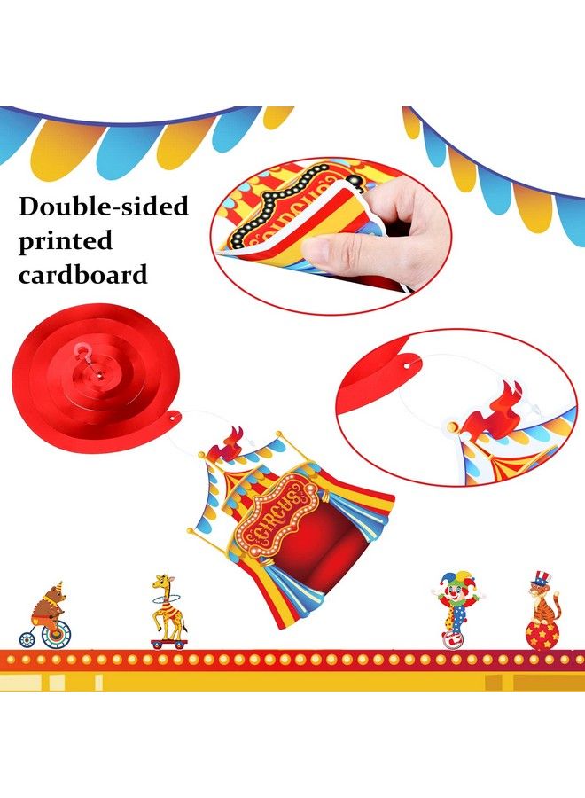 Zonon 30 قطعة من زينة الكرنفال المعلقة على شكل دوامة ملونة على شكل حيوانات السيرك لوازم حفلات استقبال المولود الكرنفالي زينة على شكل سقف مزدوج الجوانب لزينة حفلات استقبال المولود وأعياد الميلاد - Image 5