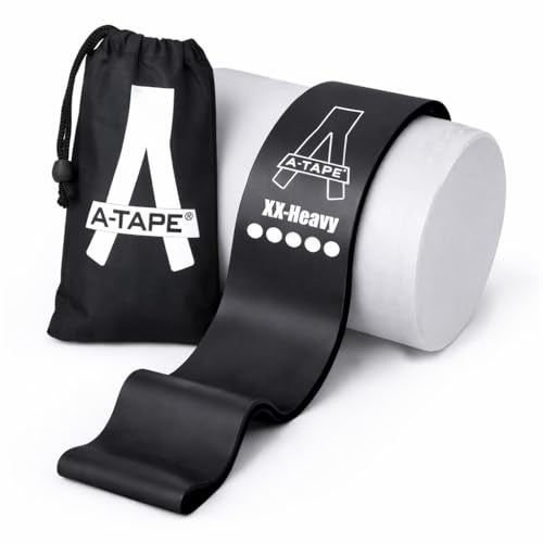 A-Tape Resistance Loop Bands Set for Men & Women | Premium Natural Rubber Heavy Duty Workout Bands for Legs, Glutes, Squats, Stretching, Fitness & Physiotherapy (Black) (Pack-1) - Image 1