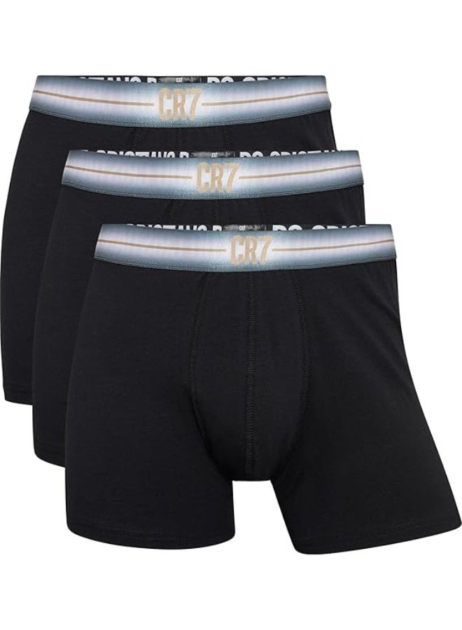 CR7 Men's Cotton Trunks – 3-Pack Comfortable Stretch Boxer Briefs by Cristiano Ronaldo – Soft Breathable Underwear Basics - Image 1