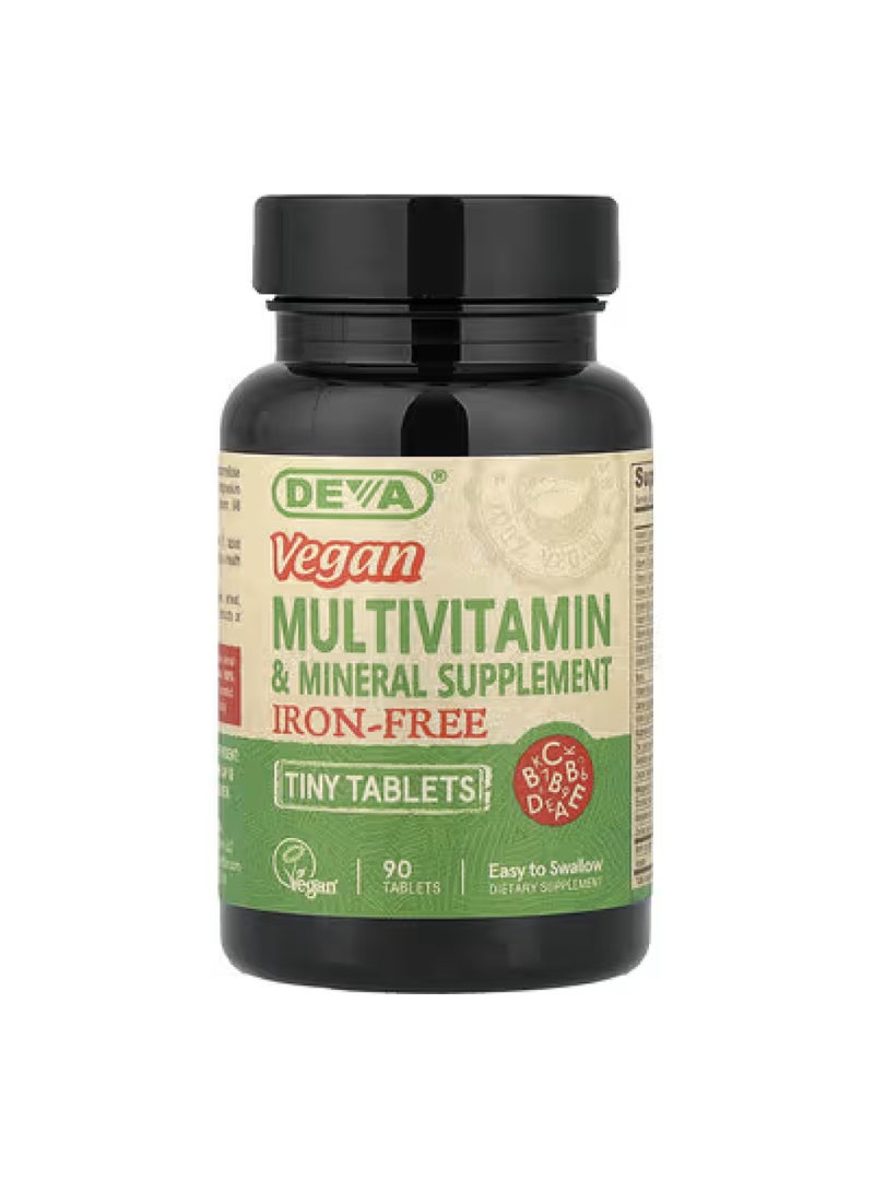 Deva Vegan Multivitamin & Mineral Supplement, Iron-Free, 90 Tablets