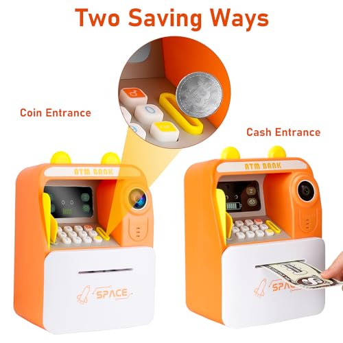 Magicwand® FACE Recognition Musical Money Safe Kids Piggy Savings Bank with Personal ATM Card【Pack of 1】【Orange】 - Image 3