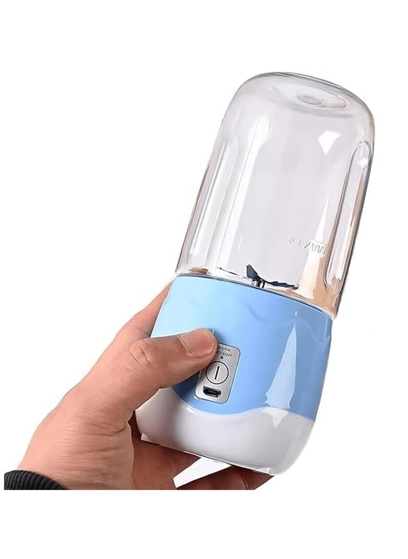 Hihonor - Smart Portable Electric USB Juice Maker Juicer Bottle Blender Grinder Mixer USB Rechargeable Mini Juicer Blender for Smoothies and Shakes with 4 Blades USB Rechargeable, Blue - Image 1