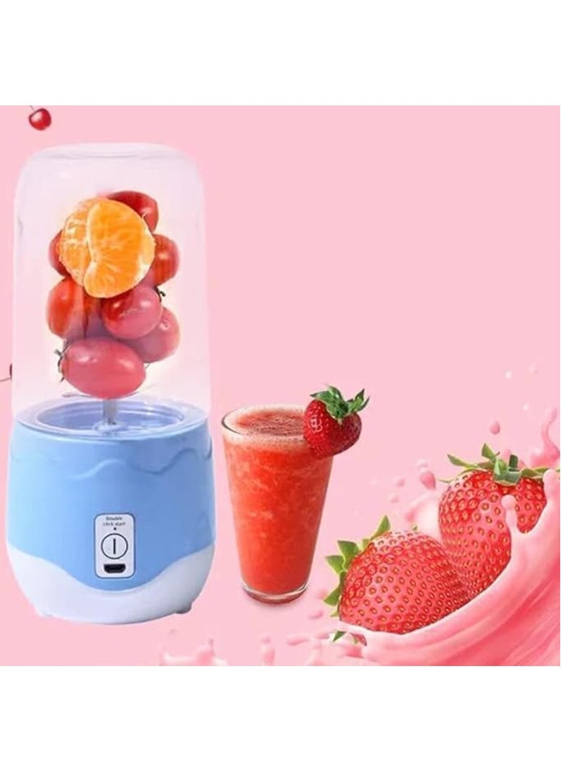 Hihonor - Smart Portable Electric USB Juice Maker Juicer Bottle Blender Grinder Mixer USB Rechargeable Mini Juicer Blender for Smoothies and Shakes with 4 Blades USB Rechargeable, Blue - Image 1