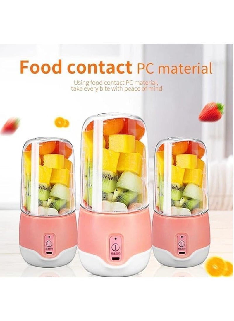 Hihonor - Smart Portable Electric USB Juice Maker Juicer Bottle Blender Grinder Mixer USB Rechargeable Mini Juicer Blender for Smoothies and Shakes with 4 Blades USB Rechargeable, Blue - Image 1