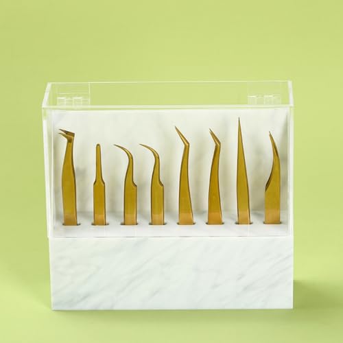 LIXIMMAZN 8 Holes Tweezers Holder, Acrylic Rack Storage Eyelash Extension Tools with Dust Cover Tweezer Display Stand Holder Eyelash Extension Supplies Acrylic Display Stand Tool Salon - Image 1