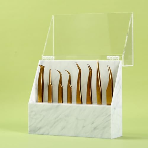 LIXIMMAZN 8 Holes Tweezers Holder, Acrylic Rack Storage Eyelash Extension Tools with Dust Cover Tweezer Display Stand Holder Eyelash Extension Supplies Acrylic Display Stand Tool Salon - Image 2