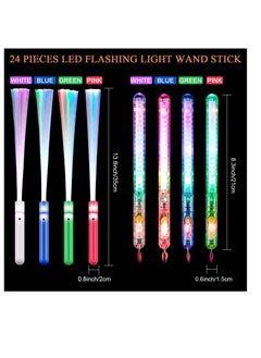 KASTWAVE Color Glow Sticks, KASTWAVE Glow in the Dark Party Supplies Includes 4 Fiber Optic Light up Wand and 4 LED Glow Sticks Glow Flashing Wands Multi Color Glow Sticks for Party Included (8 Pieces)  - Image 2