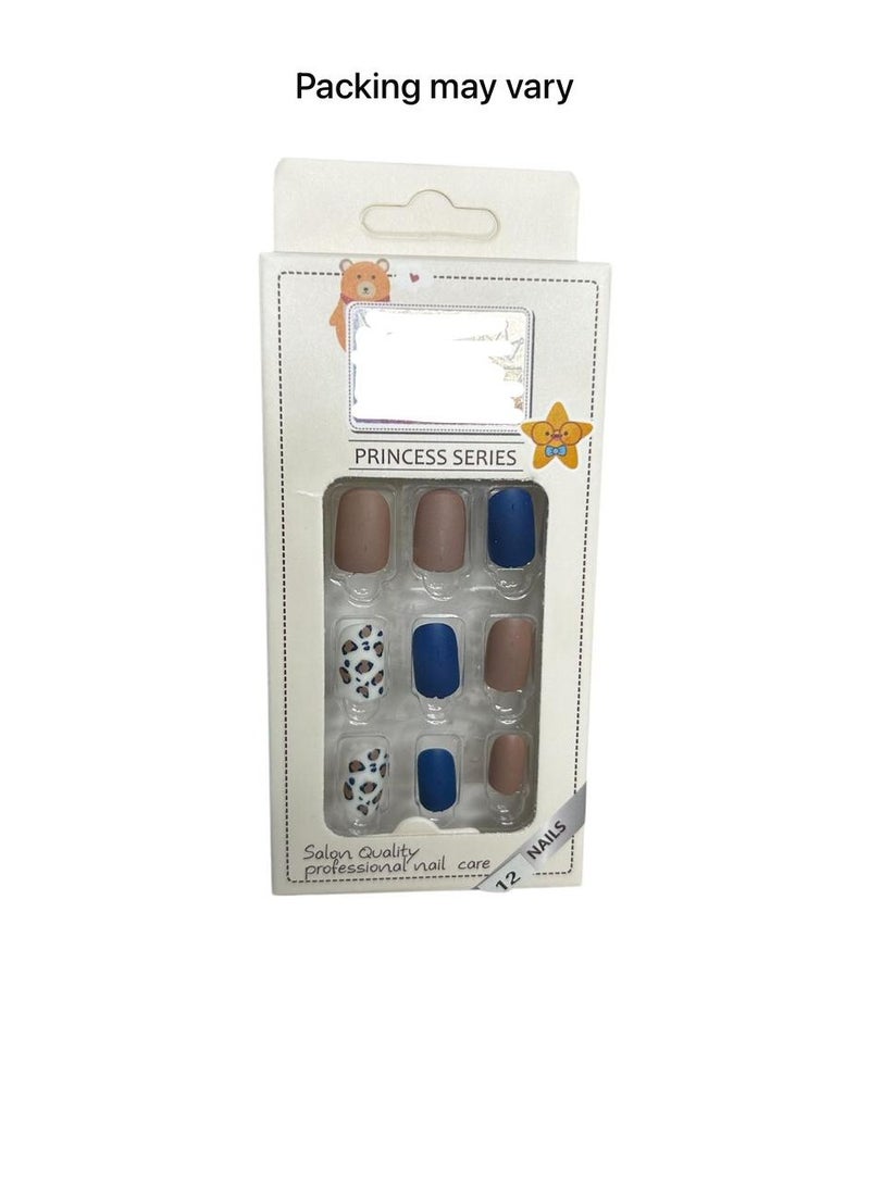 Generic 12 Pack Kids False Nails - Unique Design Double-Sided Adhesive 
