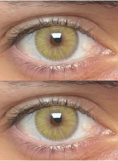 Unibling New York Brown Yearly Colored Contact Lenses, Unisex Cosmetic Contact Lenses, Enlargement Collection, Light Brown, With Case  - Image 1