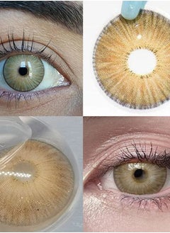 Unibling New York Brown Yearly Colored Contact Lenses, Unisex Cosmetic Contact Lenses, Enlargement Collection, Light Brown, With Case  - Image 2