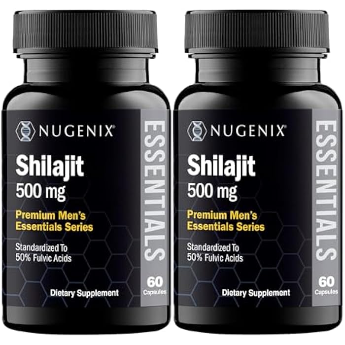 Nugenix Essentials Shilajit Capsules Supplement - 500mg, Standardized to 50% Fulvic Acids, 120 Capsules - Image 1