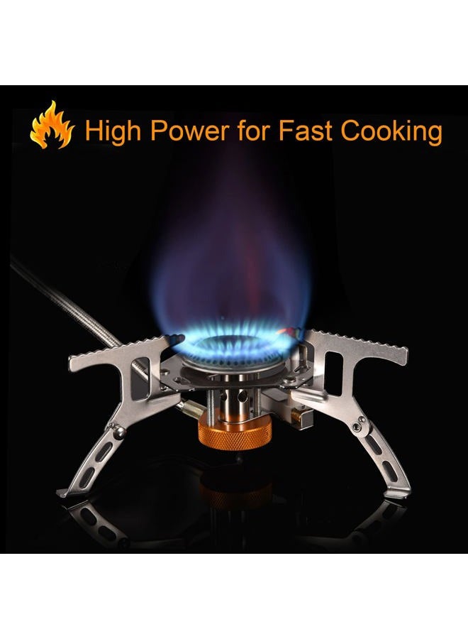 Sagafly Portable Camping Gas Stove with 1LB Propane Tank Adapter, Foldable Camp Stove Backpacking Stove with Piezo Ignition for Outdoor Hiking Cooking Burner - Image 2