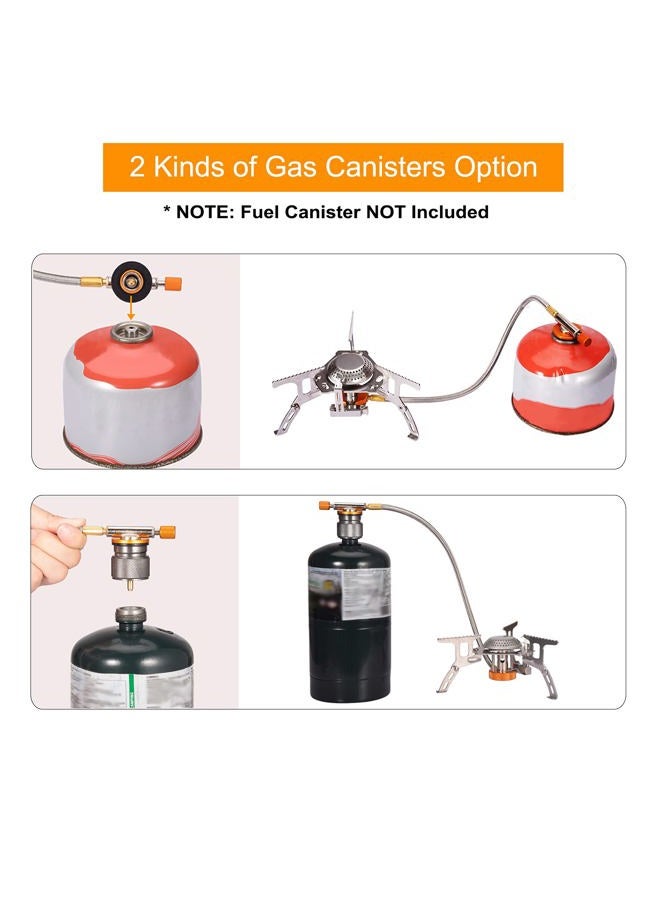 Sagafly Portable Camping Gas Stove with 1LB Propane Tank Adapter, Foldable Camp Stove Backpacking Stove with Piezo Ignition for Outdoor Hiking Cooking Burner - Image 4