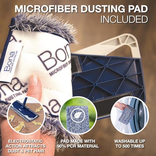 Bona 2-Piece Microfiber Cleaning Pads & 1-Piece Dusting Pad – Washable & Reusable Mop Cloth for All Floor Types | Non-Stick, Scratch-Proof, High Water Absorption | Wet & Dry Use - Image 3