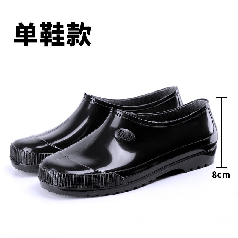 Jundeng Black High Water Shoes Long Barrel Rain Boots Kitchen Non-Slip Water Boots Outdoor Work Shoes Rain Shoes Labor Protection Rubber Shoes For Men And Women - Image 1