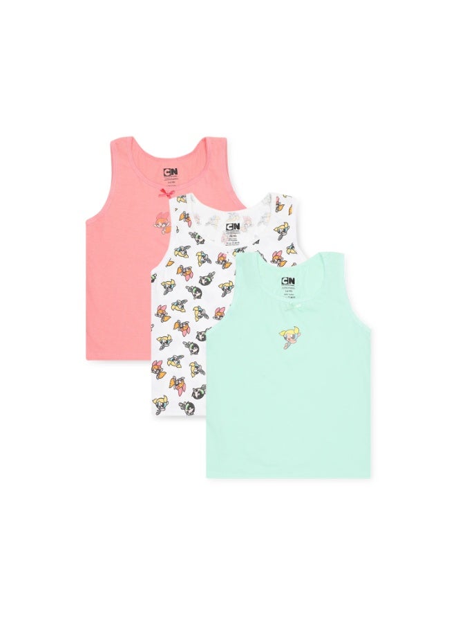Power Puff Girls VEST GIRLS PPF 3PCS PACK 2-8 YRS JK - Image 1