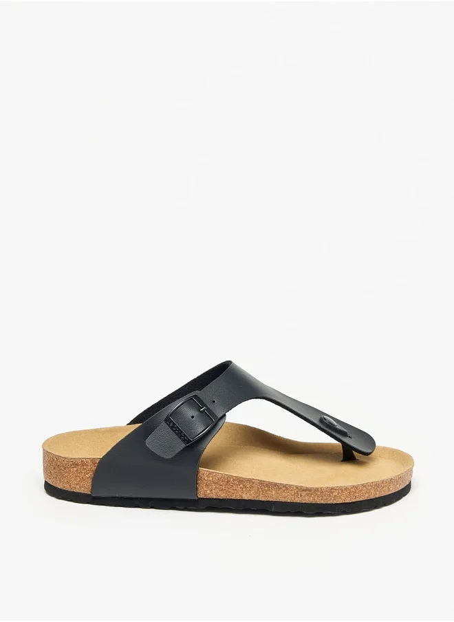 لو كونفورت Men Buckle Detail Slip-On Sandals
