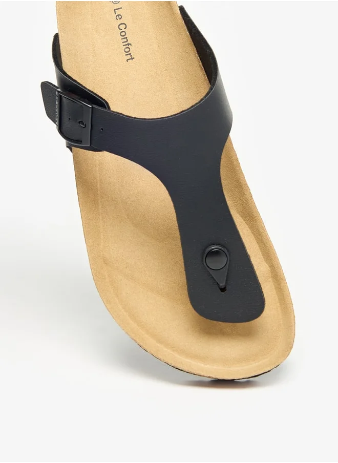 لو كونفورت Men Buckle Detail Slip-On Sandals