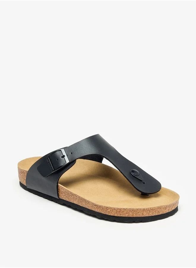 لو كونفورت Men Buckle Detail Slip-On Sandals