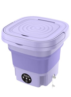 ELTRAZONE ELTRAZONE Folding Washing Machine Mini Automatic Clothes Washing Machine Portable Lightweight Underwear Washer for Travel Camping Apartment Laundry (Purple) 