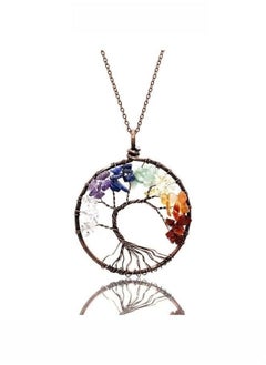 Generic Tree of Life Crystal Pendant, 7 Color Stone Necklace, Fashion Accessories  - Image 1