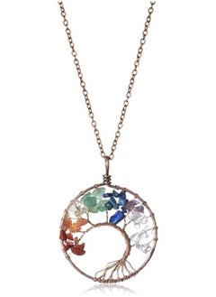 Generic Tree of Life Crystal Pendant, 7 Color Stone Necklace, Fashion Accessories  - Image 2