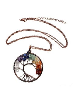 Generic Tree of Life Crystal Pendant, 7 Color Stone Necklace, Fashion Accessories  - Image 3