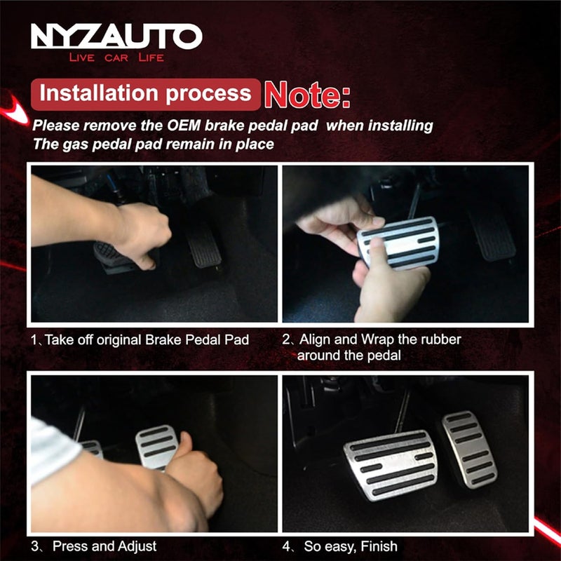 NYZAUTO Anti-Slip Performance Foot Pedal Pads Kit - Image 4